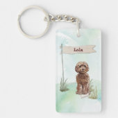名前をカスタムするブラウンコックパポペットドッグ キーホルダー (正面)