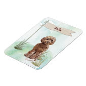 名前をカスタムするブラウンコックパポペットドッグ マグネット (左側)