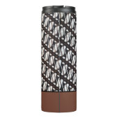 名前をカスタムするブラウンホワイトジャバエトニクろうけつ染め タンブラー (裏面)