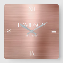 名前をカスタムするブラシ付き金属アクパーソナライズされたリル スクエア壁時計