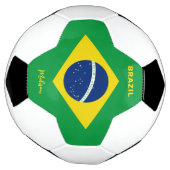 名前をカスタムするブラジル国旗 サッカーボール (回転)