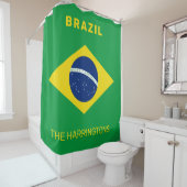 名前をカスタムするブラジル国旗 シャワーカーテン (インサイチュ)