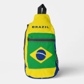 名前をカスタムするブラジル国旗 スリングバッグ (正面)