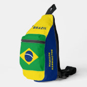 名前をカスタムするブラジル国旗 スリングバッグ (右コーナー)