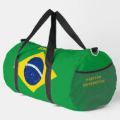 名前をカスタムするブラジル国旗 ダッフルバッグ (右コーナー)