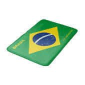名前をカスタムするブラジル国旗 バスマット (アングル)