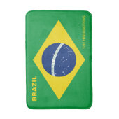 名前をカスタムするブラジル国旗 バスマット (正面縦)