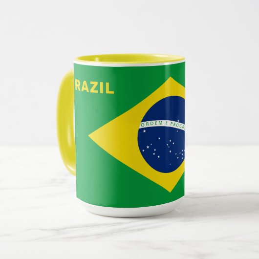 名前をカスタムするブラジル国旗 マグカップ (正面左)