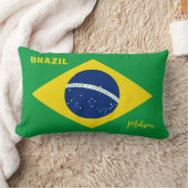 名前をカスタムするブラジル国旗 ランバークッション (ブランケット)