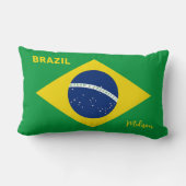 名前をカスタムするブラジル国旗 ランバークッション (裏面)