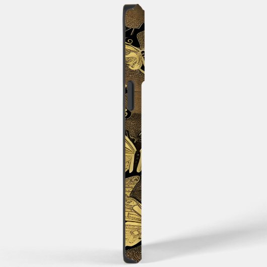 名前をカスタムするブラックと金ゴールド蝶 Case-Mate iPhoneケース (裏面 / 右)