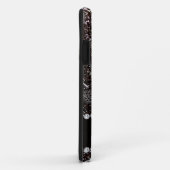 名前をカスタムするブラックグリッターラクロス棒 Case-Mate iPhoneケース (裏面/右)