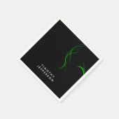 名前をカスタムするブラックグリーンカーエレガントブモダン スタンダードカクテルナプキン (角)