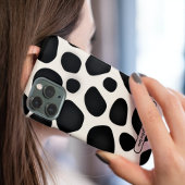 名前をカスタムするブラックタイポグラフィパターン抽象芸術 Case-Mate iPhoneケース