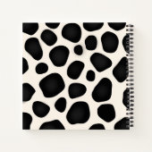 名前をカスタムするブラックタイポグラフィ抽象芸術パターン ノートブック (裏面)