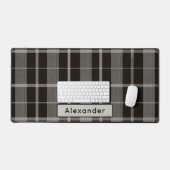 名前をカスタムするブラックプレイドギフト彼ゲーミングパッド デスクマット (キーボード&マウス)