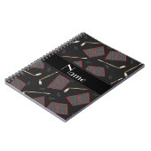 名前をカスタムするブラックホッケースティックスパックネット ノートブック (左側)