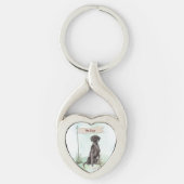 名前をカスタムするブラックラボペットドッグ キーホルダー (正面)