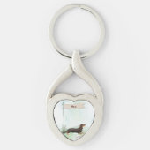 名前をカスタムするブラック&タンダシュンドペットドッグ キーホルダー (正面)