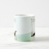 名前をカスタムするブラック&タンダシュンドペットドッグ コーヒーマグカップ (中央)