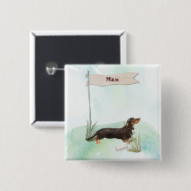 名前をカスタムするブラック&タンダシュンドペットドッグ