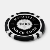 名前をカスタムするブラック&ホワイトラスベガスの宗派 ポーカーチップ (シングル)