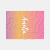 名前をカスタムするブランケットアメリアガールズキッズサングラデーションセット フリースブランケット (正面(横))