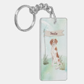 名前をカスタムするブリタニーペットドッグ キーホルダー (正面左)
