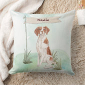 名前をカスタムするブリタニーペットドッグ クッション (ブランケット)