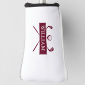 名前をカスタムするブルゴーニュのクラブとボール ゴルフヘッドカバー (回転90)