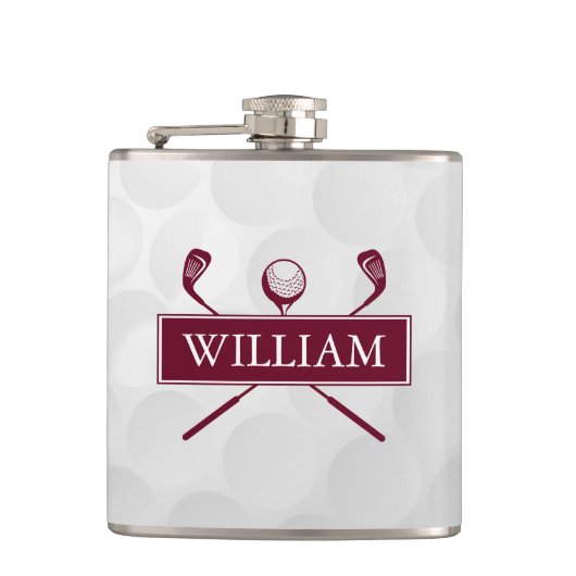 名前をカスタムするブルゴーニュのクラブとボール フラスク (正面)