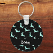 名前をカスタムするブルーこうもり キーホルダー (正面)