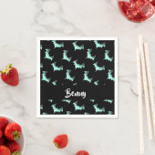 名前をカスタムするブルーこうもり スタンダードカクテルナプキン (インサイチュ)