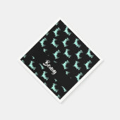 名前をカスタムするブルーこうもり スタンダードカクテルナプキン (角)
