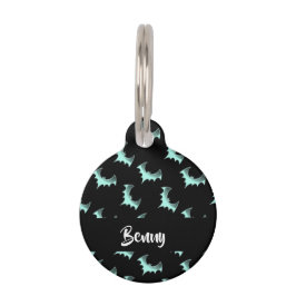 名前をカスタムするブルーこうもり ペット　ネームタグ
