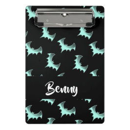 名前をカスタムするブルーこうもり ミニクリップボード