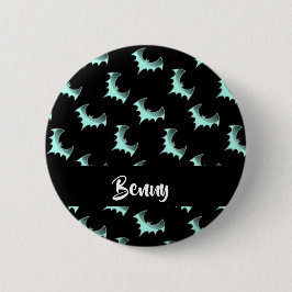 名前をカスタムするブルーこうもり 缶バッジ