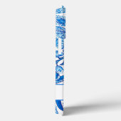 名前をカスタムするブルーとホワイトペイズリー Case-Mate iPhoneケース (裏面 / 右)