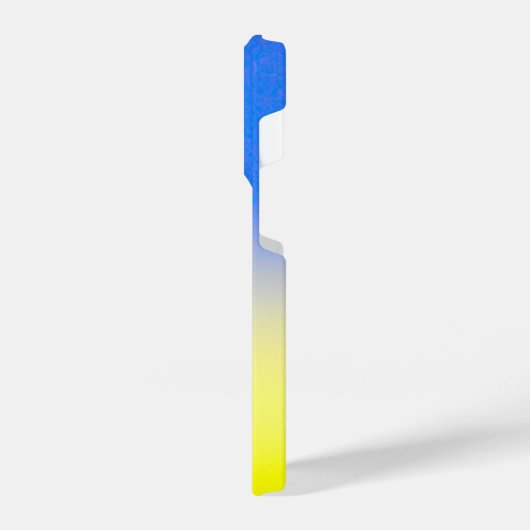 名前をカスタムするブルーと黄色ウクライナインスパイア iPhoneケース (左側面)