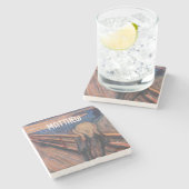 名前をカスタムするブルーオレンジザスクリーム ストーンコースター (横)