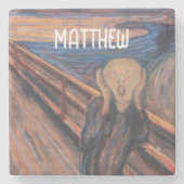 名前をカスタムするブルーオレンジザスクリーム ストーンコースター (正面)