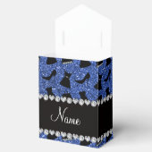 名前をカスタムするブルーグリッターハイヒールドレス財布 フェイバーボックス (オープン)