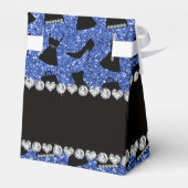 名前をカスタムするブルーグリッターハイヒールドレス財布 フェイバーボックス (裏面サイド)