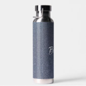 名前をカスタムするブルーグリッター ウォーターボトル (右面)