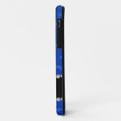 名前をカスタムするブルーダックスシャンドブラックストライプハート Case-Mate iPhoneケース (裏面/左)