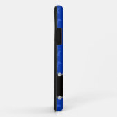 名前をカスタムするブルーダックスシャンドブラックストライプハート Case-Mate iPhoneケース (裏面/右)