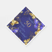 名前をカスタムするブルーバタフライパーティー紙ナプキン スタンダードランチョンナプキン (角)