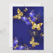 名前をカスタムするブルーバタフライパーティー 招待状 (裏面)