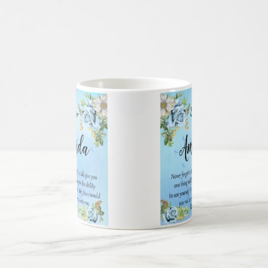 名前をカスタムするブルーバラメッセージ(娘) コーヒーマグカップ (中央)