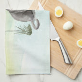 名前をカスタムするブルーロシアのキャットペット キッチンタオル (四つ折り)